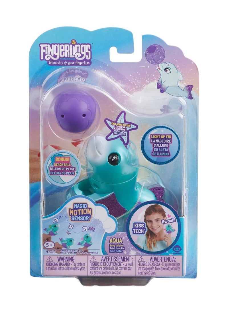 WowWee Fingerlings Baby Light Up Dolphin , Blues Interactive Toy