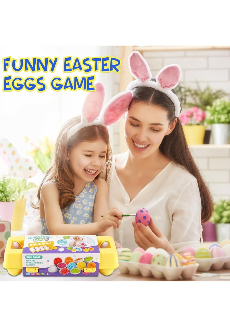 Matching Egg Toy Set - 12 Play Eggs Toddler Toys - Educational Color and Number Recognition Skills -Learning Egg Game Puzzle for Toddlers(Number)