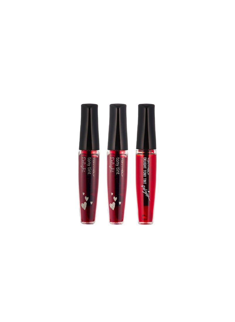 TONYMOLY Delight Tony Lip Tint, Long Lasting Korean Lip Stain, Easter Basket Stuffer, High Pigment, Moisturizing & Nourishing Formula, 3pk