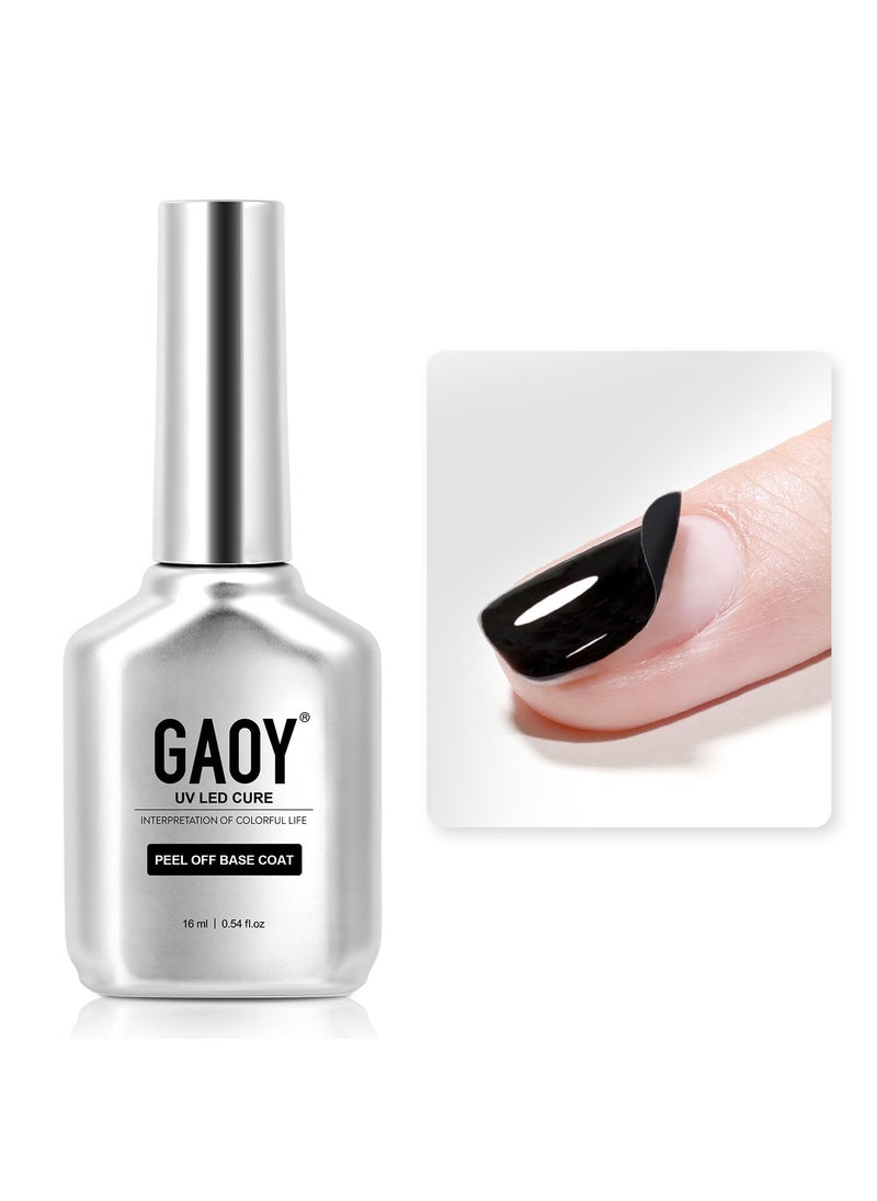 GAOY Peel Off Gel Base Coat for Gel Nail Polish 16ml Peelable Clear Foundation for Use with UV LED Nail Lamp