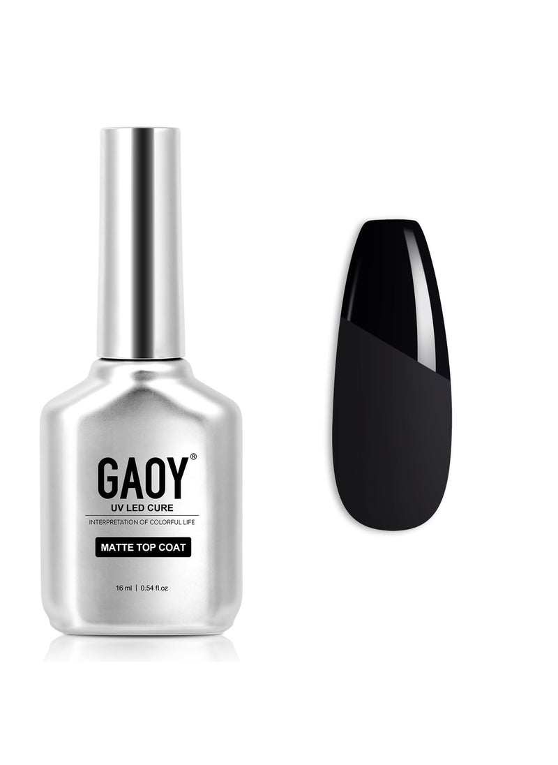 GAOY Matte Gel Top Coat for Gel Nail Polish 16ml No Wipe Matte Finish for Long Lasting UV Gel Nail Art DIY