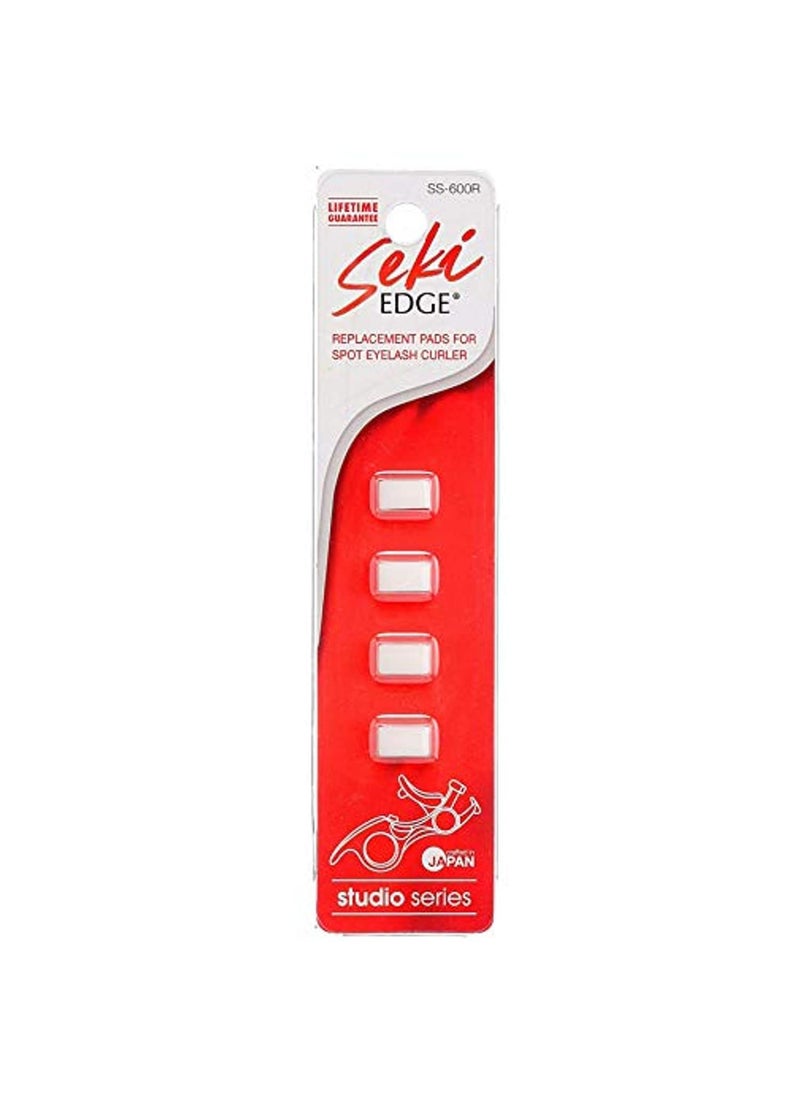 Seki Edge Eyelash Curler Replacement Pads (SS-600R) Pack of 4 Silicone Eyelash Curler Refill Pads - Maintain Curling Action - Made In Japan