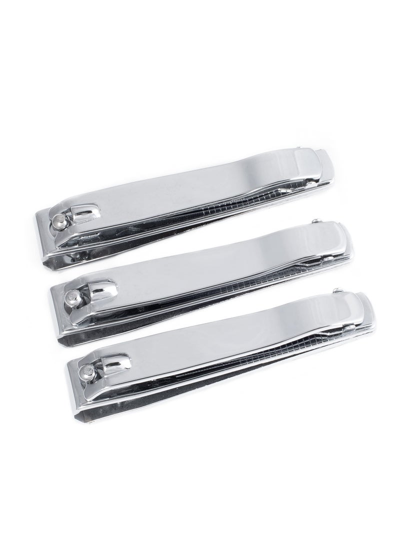 REFINE Straight Cut Toenail Clipper, Deluxe with Swing-Out Attached Metal File - 3 ct