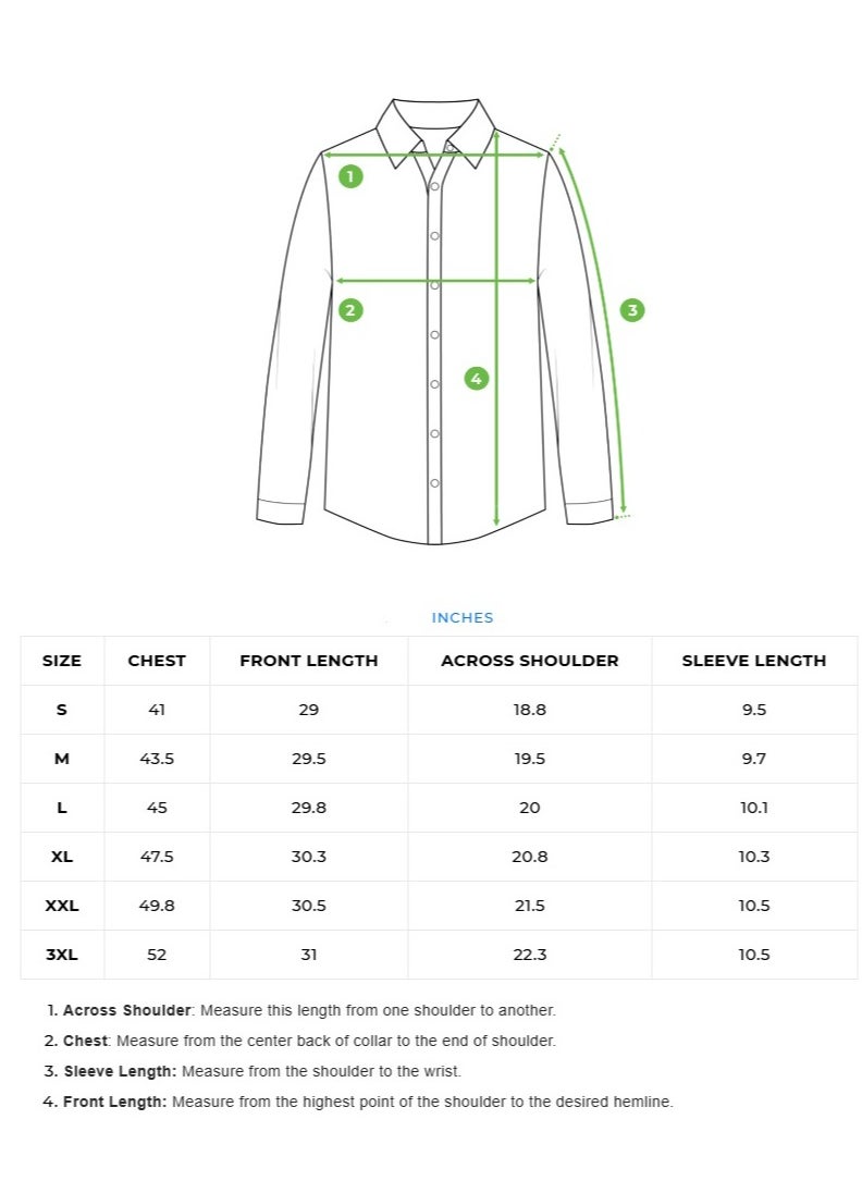 Cotton Shirt for Men | Slim Fit, Long Sleeve, Casual or Formal Button-Down | Soft, Breathable Fabric for Work, Everyday, & All-Season Wear in Stylish