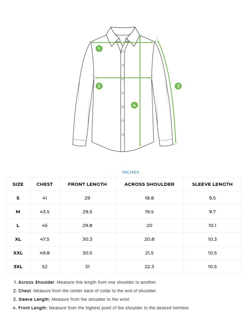 Cotton Shirt for Men | Slim Fit, Long Sleeve, Casual or Formal Button-Down | Soft, Breathable Fabric for Work, Everyday, & All-Season Wear in Stylish