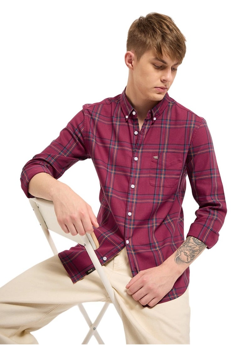 Cotton Shirt for Men | Slim Fit, Long Sleeve, Casual or Formal Button-Down | Soft, Breathable Fabric for Work, Everyday, & All-Season Wear in Stylish