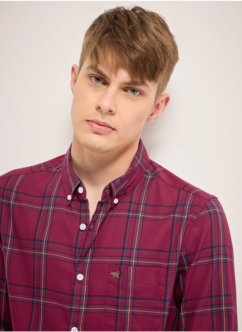 Cotton Shirt for Men | Slim Fit, Long Sleeve, Casual or Formal Button-Down | Soft, Breathable Fabric for Work, Everyday, & All-Season Wear in Stylish