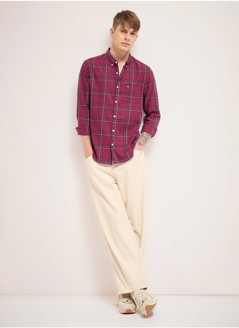 Cotton Shirt for Men | Slim Fit, Long Sleeve, Casual or Formal Button-Down | Soft, Breathable Fabric for Work, Everyday, & All-Season Wear in Stylish