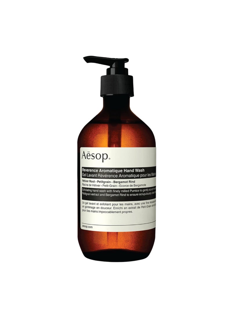 Aesop Reverence Aromatique Hand Wash | Cleanse and Exfoliate Hands with Botanical Extracts And Finely Milled Pumice | 16.9 oz