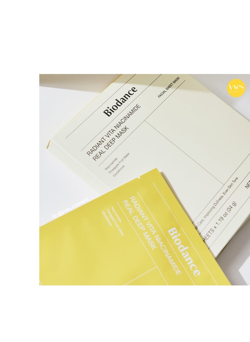 Biodance Radiant Vita Niacinamide Real Deep Mask | 34g * 4ea