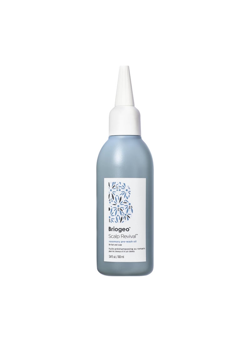 Briogeo Scalp Revival Rosemary Pre-Wash Oil, Hair and Scalp, Dry Scalp Treatment for Stronger and Longer Hair, Soothe Dry Scalp, Lipids and Vitamins, Deep Moisture, Vegan, Cruelty-Free, 3.4 fl oz