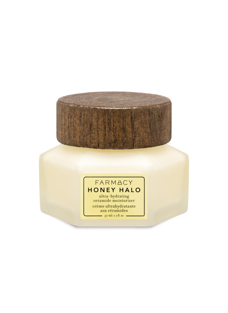 Farmacy Ceramide Face Moisturizer - Honey Halo Hydrating Facial Moisturizer for Dry Skin - Plumps, Soothes + Restores Skin with Potent Ceramides + Buckwheat Honey for a Dewy, Healthy Glow (50ml)