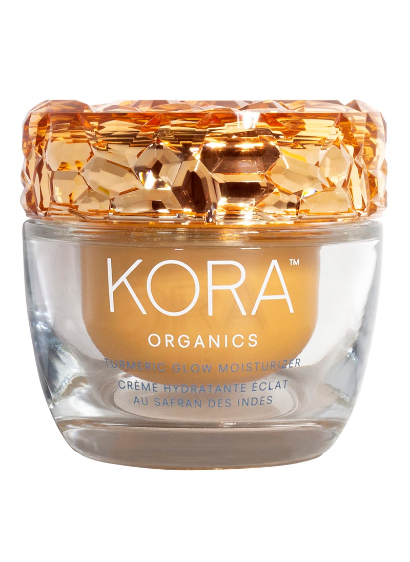 KORA Organics Turmeric Glow Facial Moisturizer, Hydrating Face Cream to Soften & Plump Skin, For Oily and Combination Skin, Certified Organic & Cruelty-Free, 1.69 Fl Oz