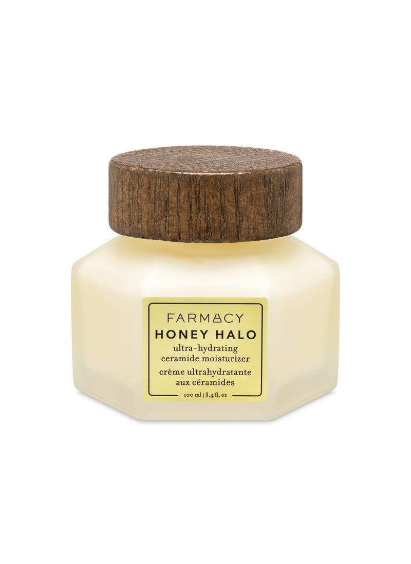Farmacy Ceramide Face Moisturizer - Honey Halo Hydrating Facial Moisturizer for Dry Skin - Plumps, Soothes + Restores Skin with Potent Ceramides + Buckwheat Honey for a Dewy, Healthy Glow (100ml)