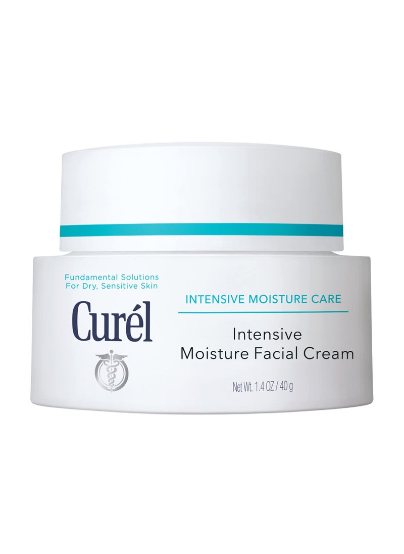 Curel Japanese Skin Care Intensive Face Moisturizer Cream, Hydrating Face Lotion for Dry to Very Dry Sensitive Skin, Anti-Aging, Fragrance-Free, Anti-Wrinkle Japanese Skin Care, 1.4 Oz
