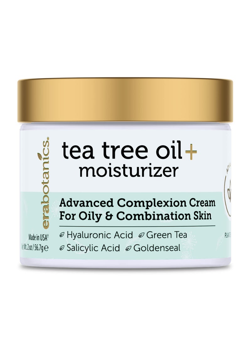 Era Organics Tea Tree Cream Face Moisturizer for Oily Skin - Advanced 7X Balancing Oily Skin Moisturizer - Non-Greasy Moisturizer - Tea Tree Oil for Skin