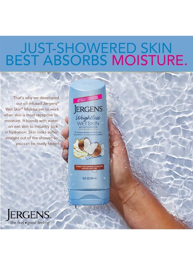 Wet Skin Body Moisturizer With Oil, In Shower Lotion For Dry Skin, Fast-Absorbing, Non-Sticky, Dermatologist D, Basic, Coconut, 10 Fl Oz