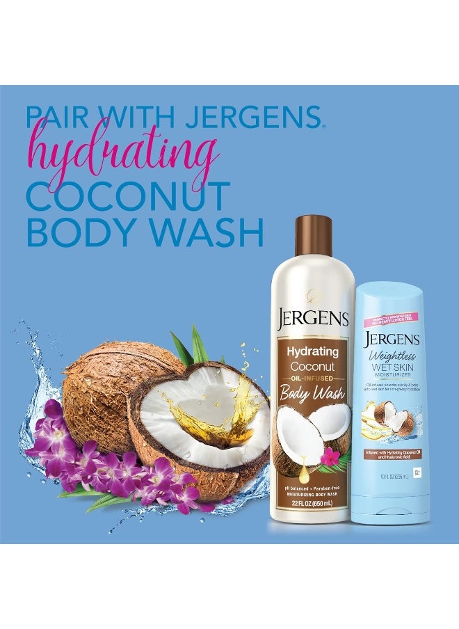 Wet Skin Body Moisturizer With Oil, In Shower Lotion For Dry Skin, Fast-Absorbing, Non-Sticky, Dermatologist D, Basic, Coconut, 10 Fl Oz