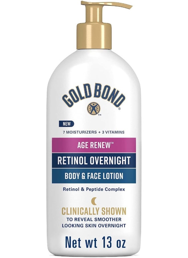 Age Renew Retinol Overnight Body & Face Lotion, With Retinol & Peptide Complex, 13 Oz.