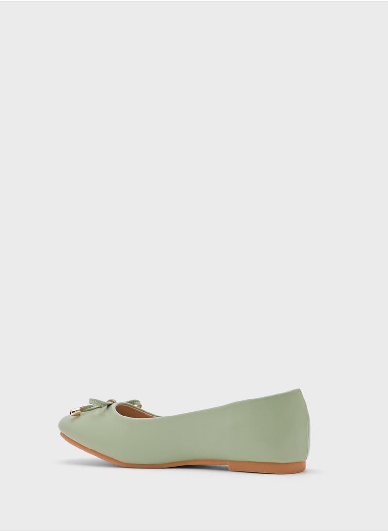 Classic Round Toe Bow Ballerina