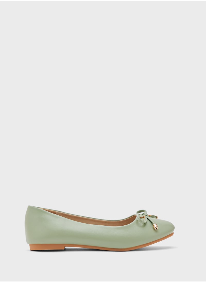Classic Round Toe Bow Ballerina
