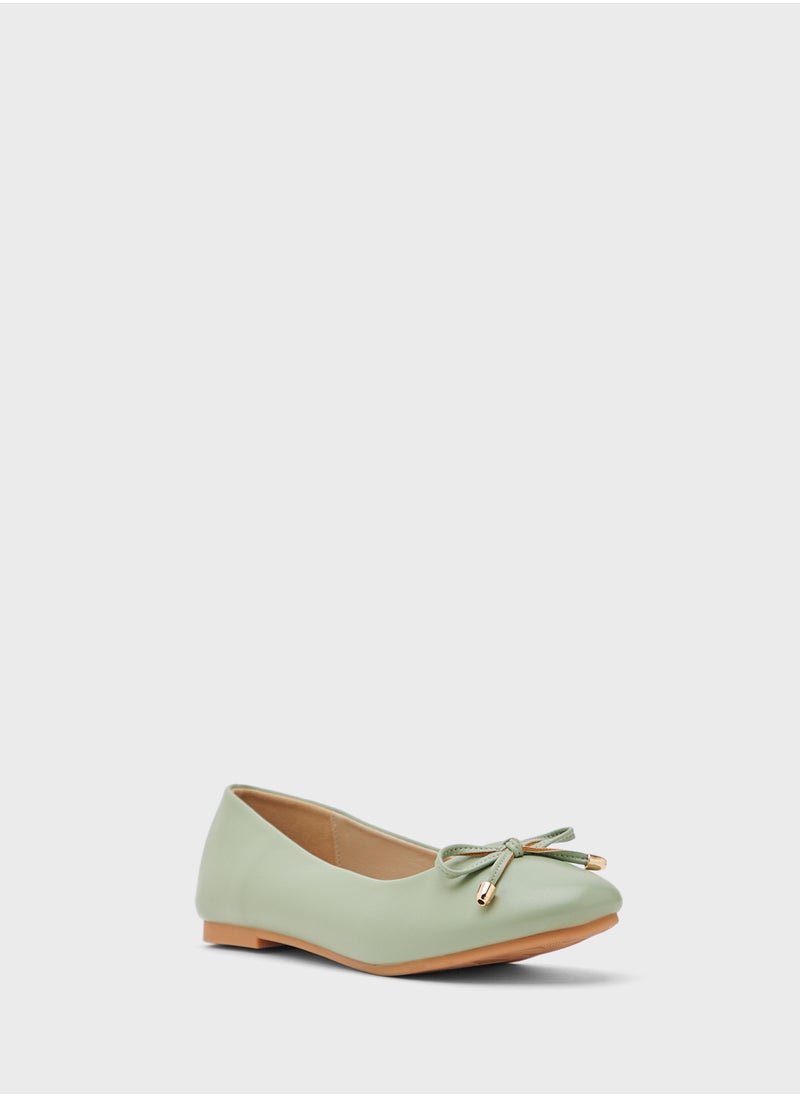 Classic Round Toe Bow Ballerina