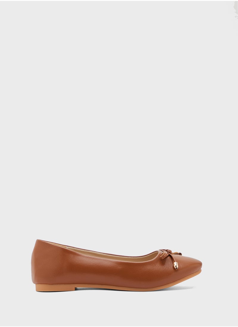 Classic Round Toe Bow Ballerina