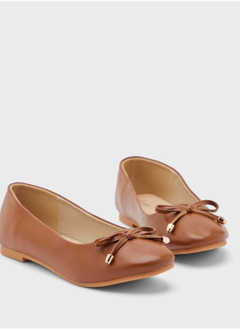 Classic Round Toe Bow Ballerina