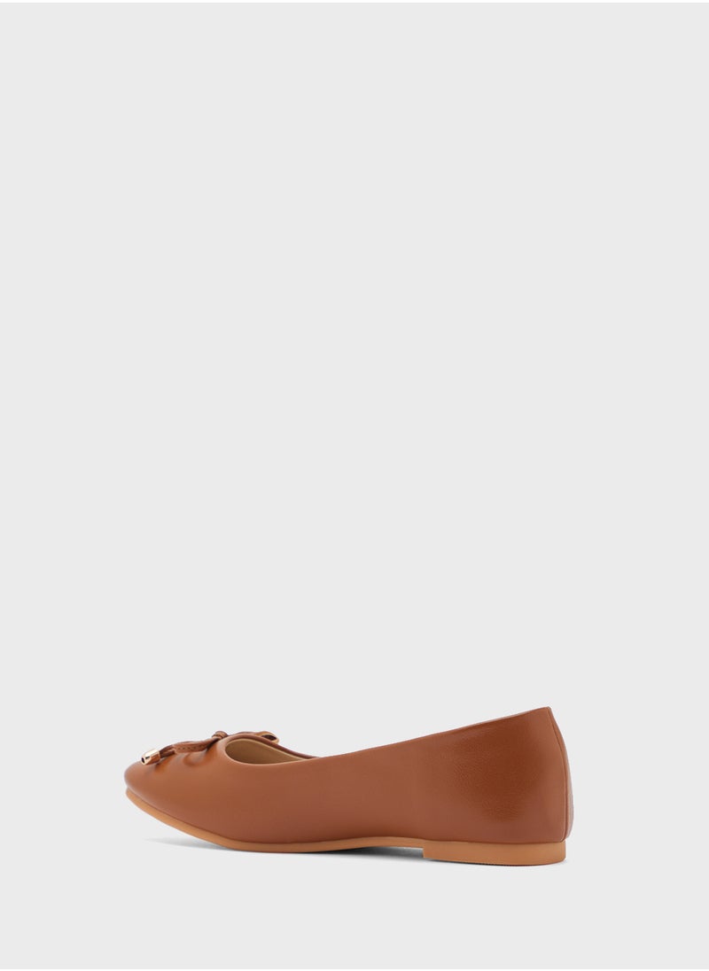 Classic Round Toe Bow Ballerina