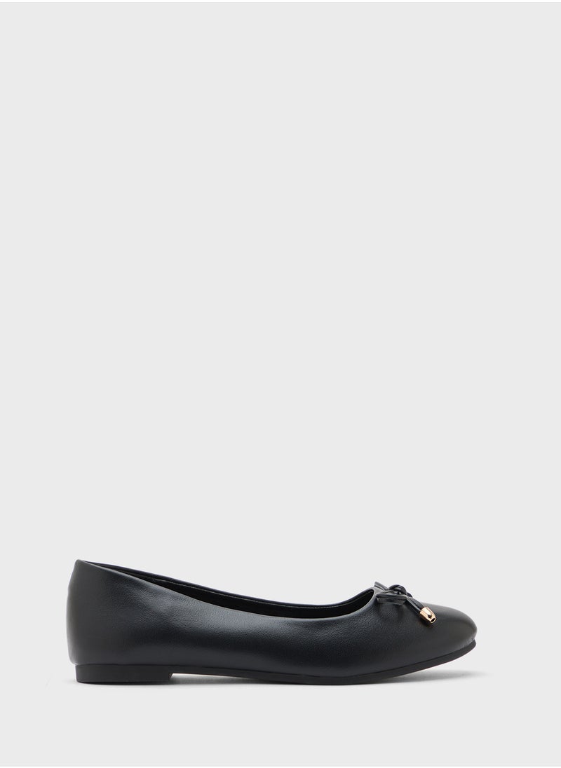 Classic Round Toe Bow Ballerina