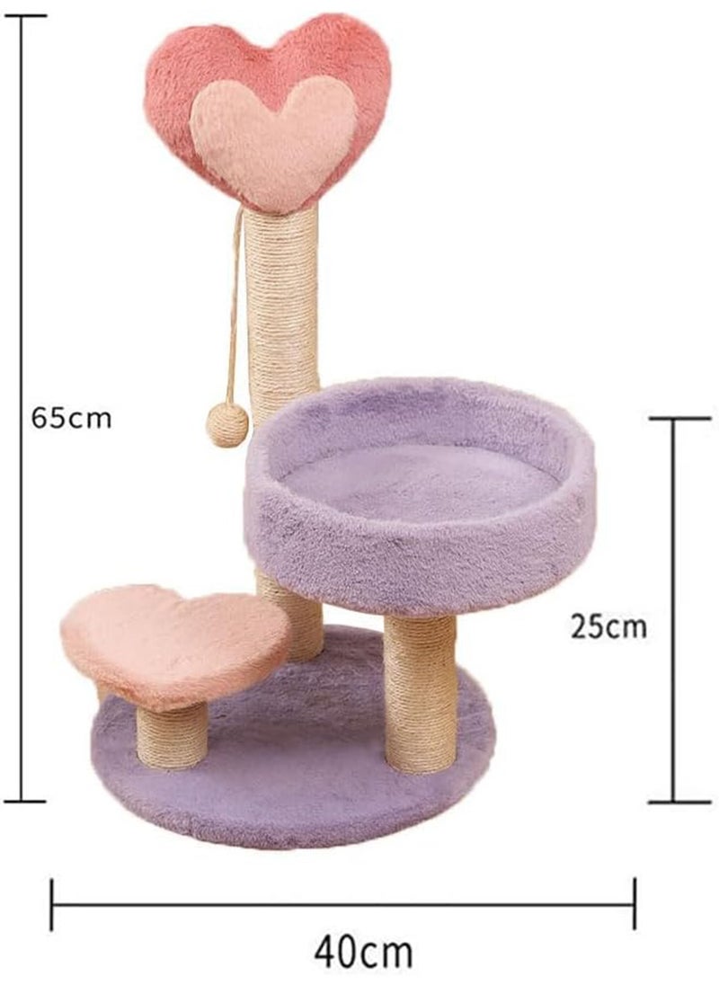 Cat Scratching Post Tall Sisal Cactus Cat Scratcher with 3 Different Height Poles and Hanging Ball