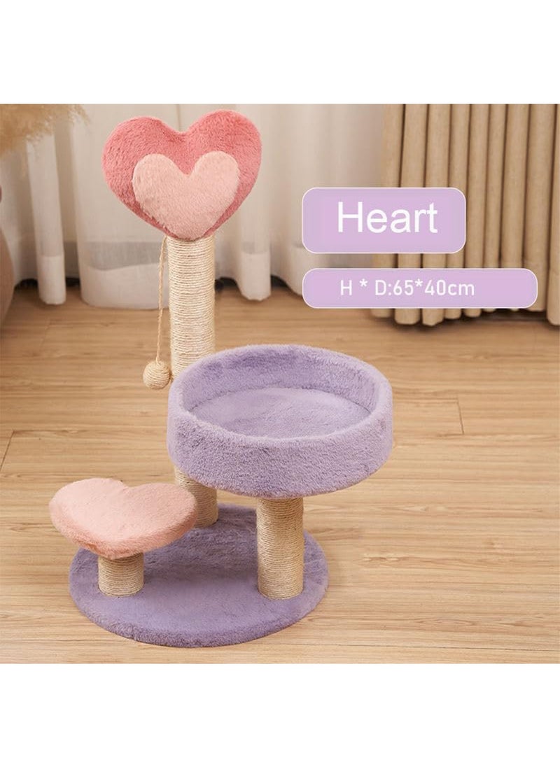 Cat Scratching Post Tall Sisal Cactus Cat Scratcher with 3 Different Height Poles and Hanging Ball