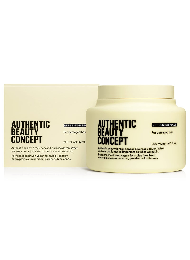 Authentic Beauty Concept Replenish Mask | Replenishing Hair Mask for Damaged Hair | Intense Treatment for Treated Hair | Strengthens Hair Fiber | Vegan & Cruelty-free | Silicone-free | 6.7 fl. oz.