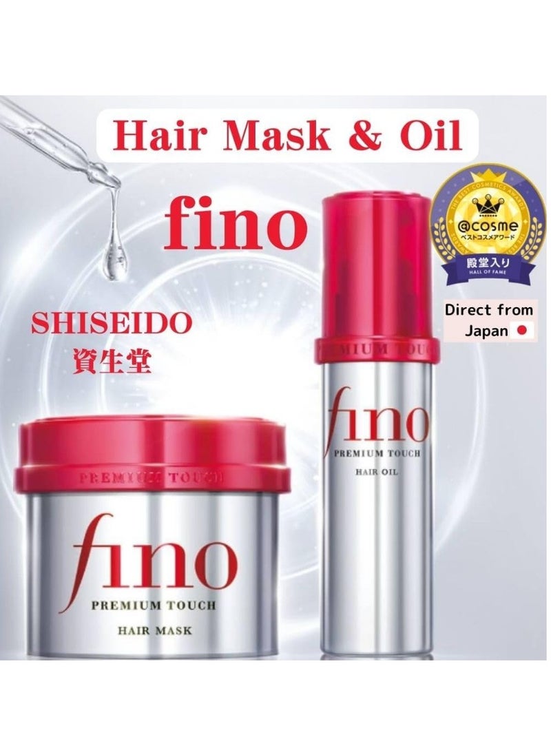 FINO Hair Serum 70ml and hair Mask Treatment 230g- Duo Power for Stronger and healthy Hair- Best for damage & hair fall problem