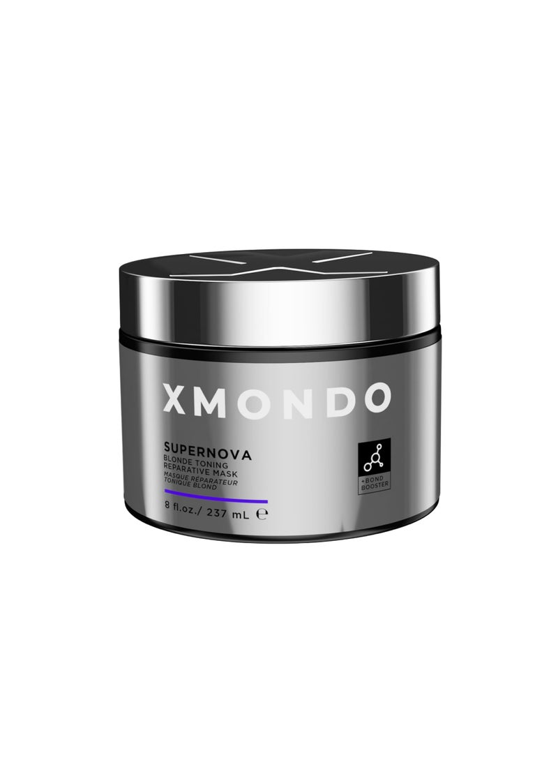XMONDO Hair Supernova Blonde Toning Reparative Mask | Vegan Formula Reduces Unwanted Brassy & Yellow Tones on Blonde, Highlighted, and Gray Hair | 8 Fl Oz, 1-Pack