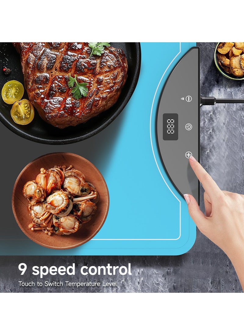 9 - Speed Control Nano - Silicone Food Warmer with Whole - Surface Heating - Versatile for Various Tableware, Easy to Clean & Store