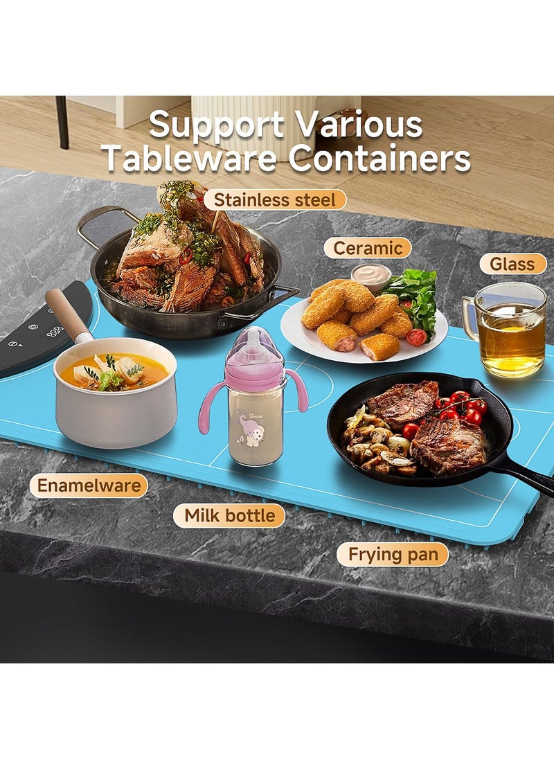 9 - Speed Control Nano - Silicone Food Warmer with Whole - Surface Heating - Versatile for Various Tableware, Easy to Clean & Store