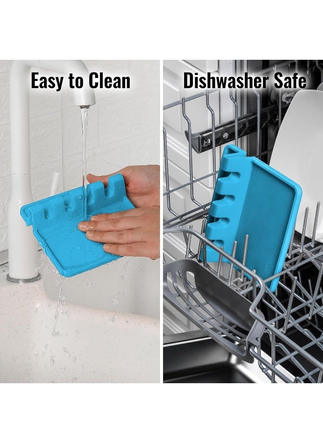 Zulay Kitchen Silicone Utensil Rest with Drip Pad for Multiple Utensils, Heat-Resistant, BPA-Free Spoon Rest & Spoon Holder for Stove Top, Utensil Holder for Spoons, Ladles, Tongs & More