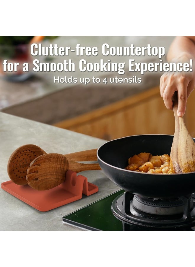 Zulay Kitchen Silicone Utensil Rest with Drip Pad for Multiple Utensils