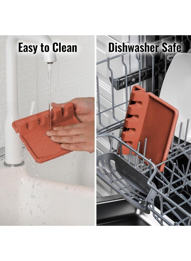 Zulay Kitchen Silicone Utensil Rest with Drip Pad for Multiple Utensils