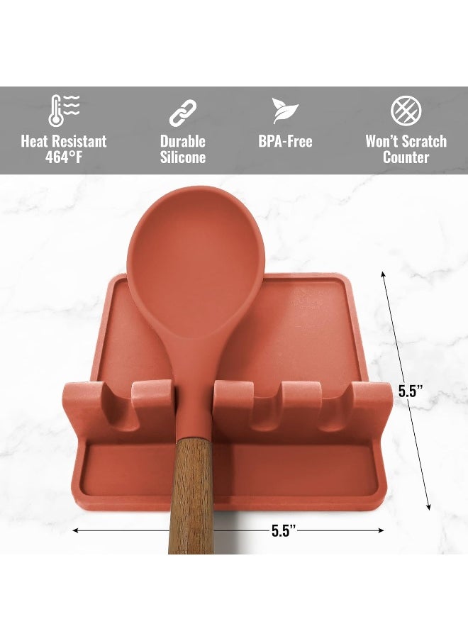 Zulay Kitchen Silicone Utensil Rest with Drip Pad for Multiple Utensils