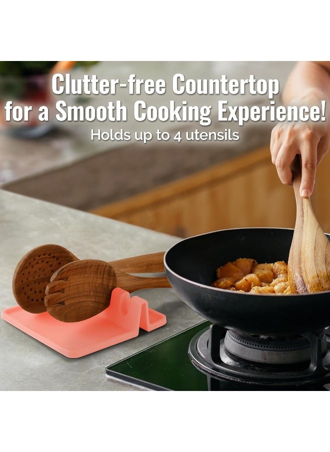 Zulay Kitchen Silicone Utensil Rest with Drip Pad for Multiple Utensils