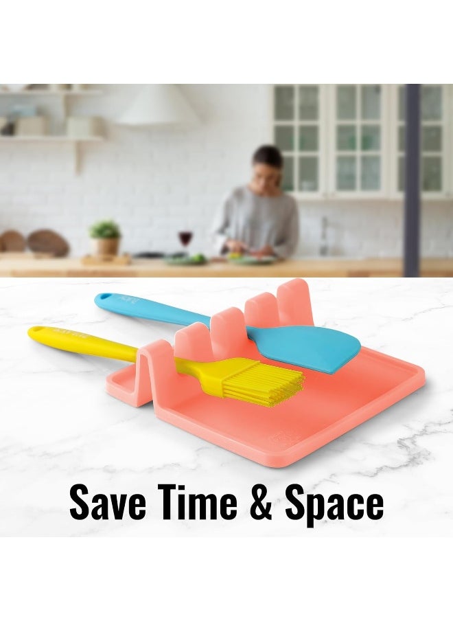 Zulay Kitchen Silicone Utensil Rest with Drip Pad for Multiple Utensils