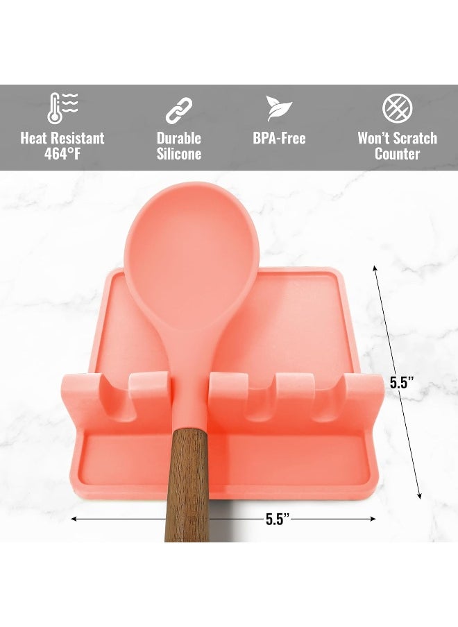 Zulay Kitchen Silicone Utensil Rest with Drip Pad for Multiple Utensils