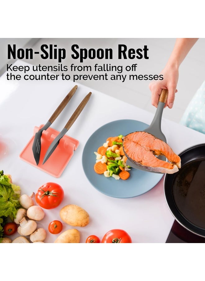 Zulay Kitchen Silicone Utensil Rest with Drip Pad for Multiple Utensils