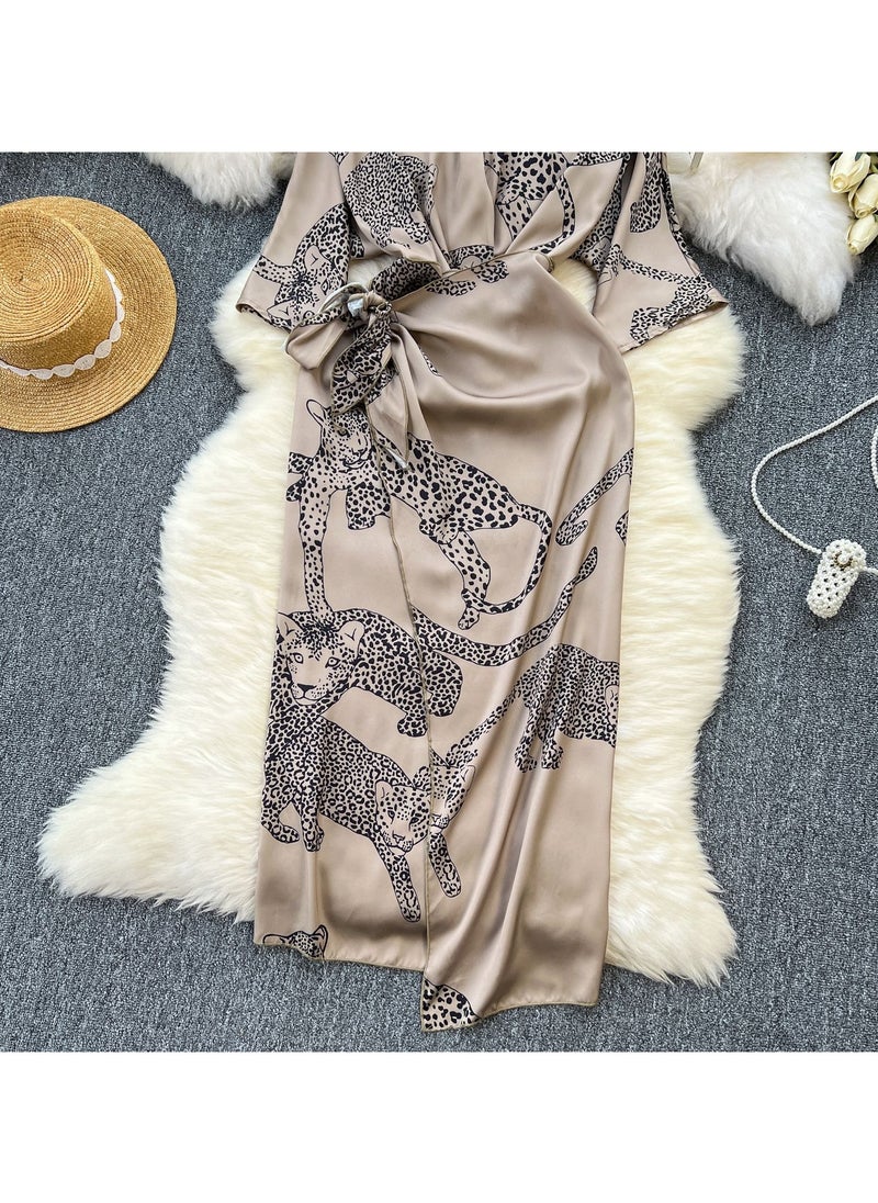 New Imperial Lace Waist Collection Satin Printed Skirt