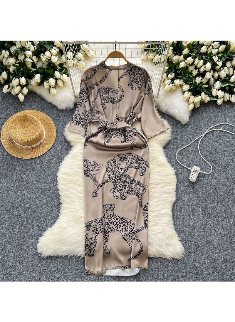New Imperial Lace Waist Collection Satin Printed Skirt