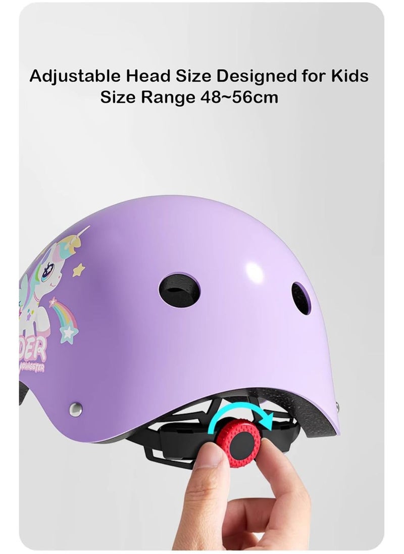Kids Bike Helmet 7 in 1 for 3 to 8 Years Boys Girls Skateboard Helmet Adjustable with Knee and Elbow Pads Wrist Guard Roller Skates Cycling Skating Scooter