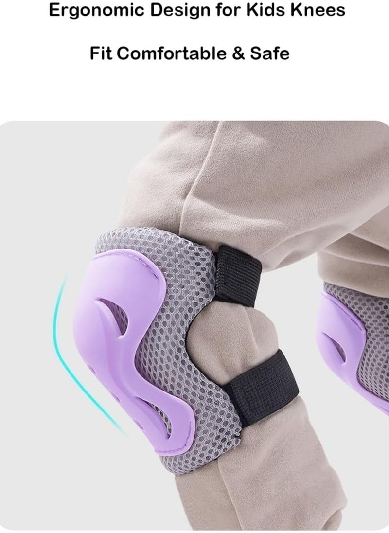 Kids Bike Helmet 7 in 1 for 3 to 8 Years Boys Girls Skateboard Helmet Adjustable with Knee and Elbow Pads Wrist Guard Roller Skates Cycling Skating Scooter