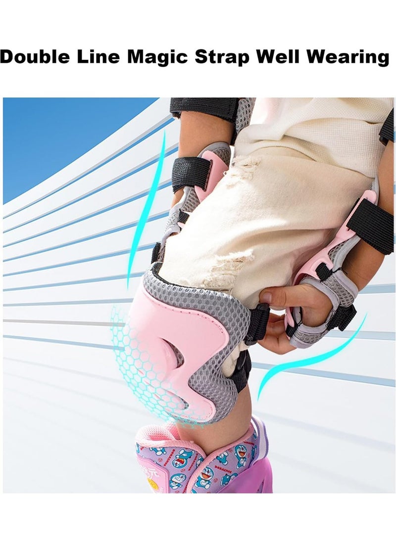 Kids Bike Helmet 7 in 1 for 3 to 8 Years Boys Girls Skateboard Helmet Adjustable with Knee and Elbow Pads Wrist Guard Roller Skates Cycling Skating Scooter